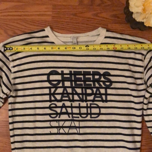 J Crew Cheers Ivory Stripes Long Sleeve Sweatshirt - Picture 5 of 8